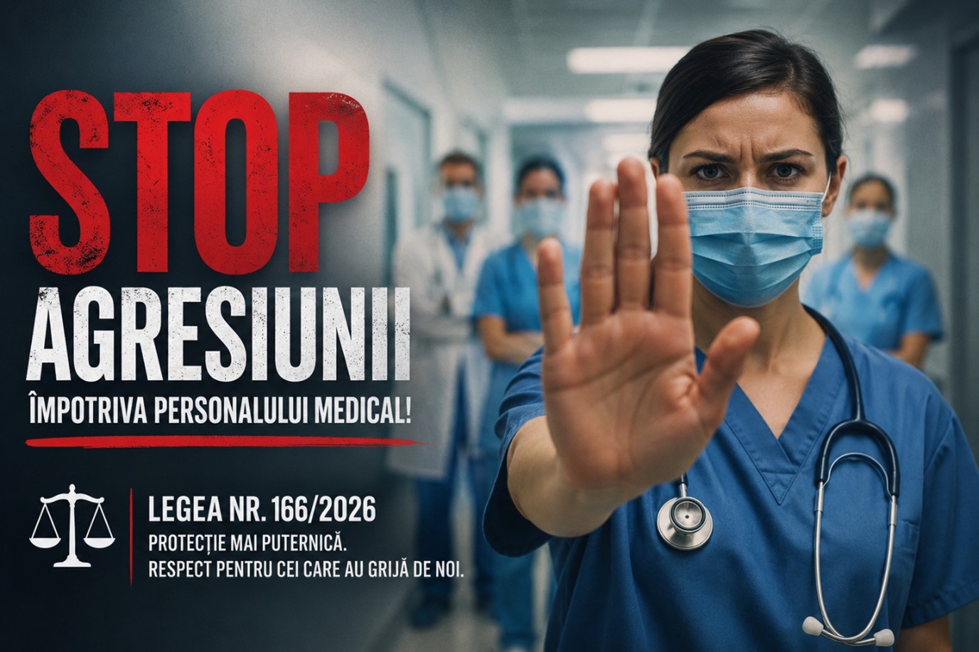 STOP agresiunii împotriva personalului medical! Legea nr. 166/2026 și protecția juridică a celor care lucrează în sănătate
