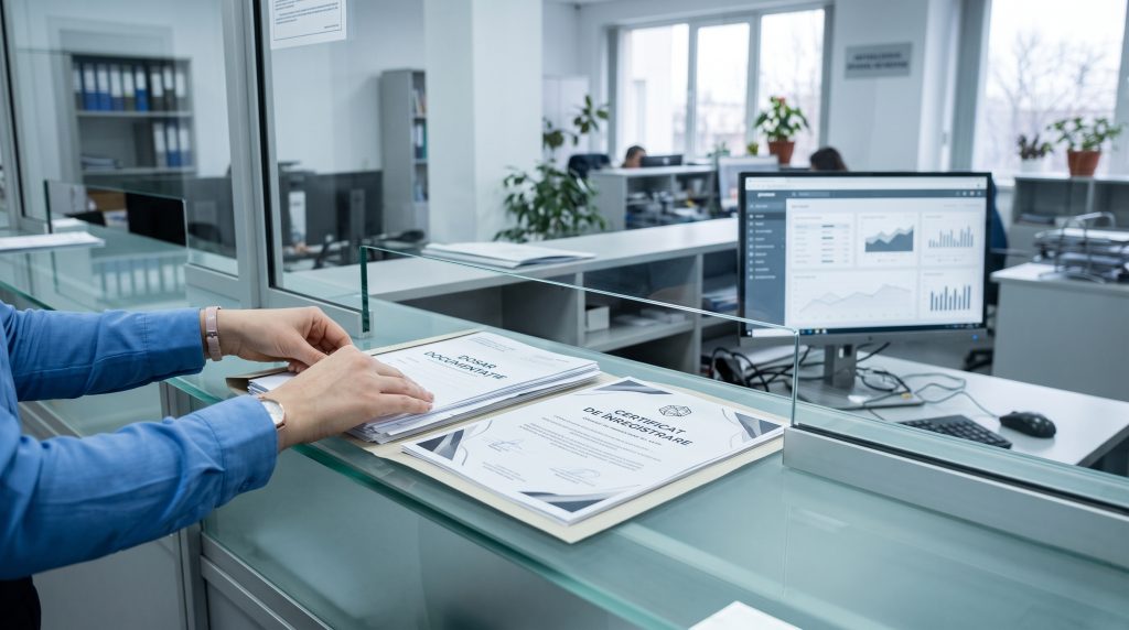 Depunerea dosarului de schimbare a sediului social la Registrul Comerțului
