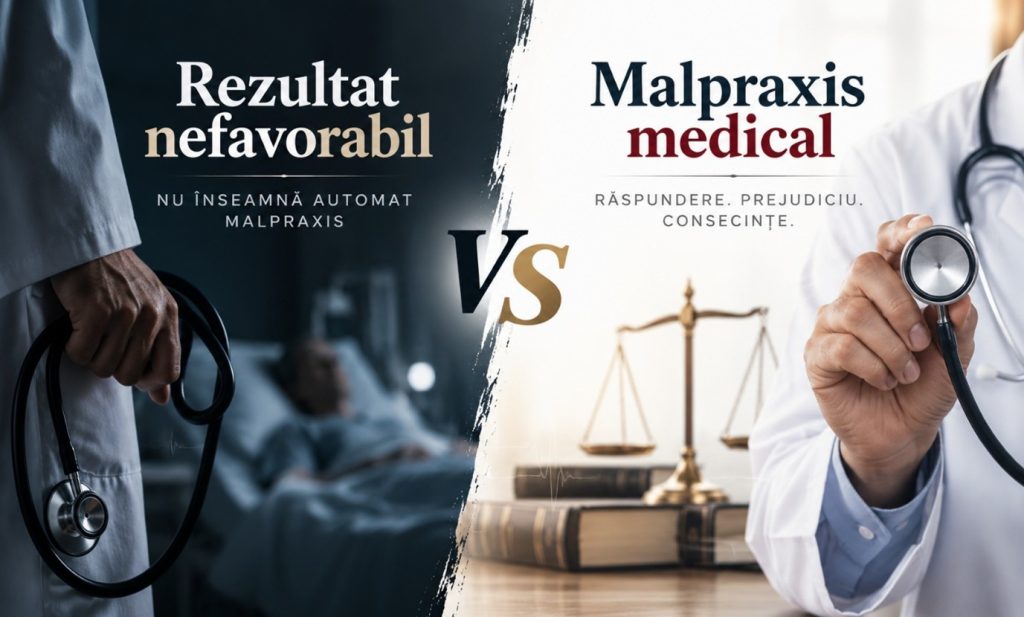 Rezultat nefavorabil, nu înseamnă automat malpraxis. Malpraxis medical, răsupndere, prejudiciu, consecințe.