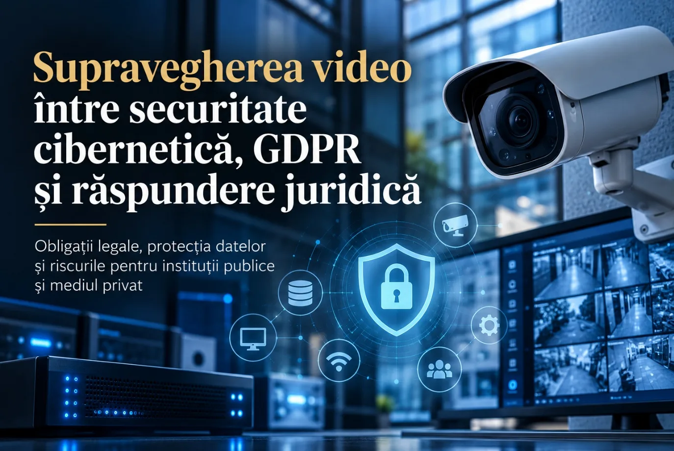 Cameră de supraveghere și pictograme de securitate cibernetică – supravegherea video între securitate cibernetică, GDPR și răspundere juridică